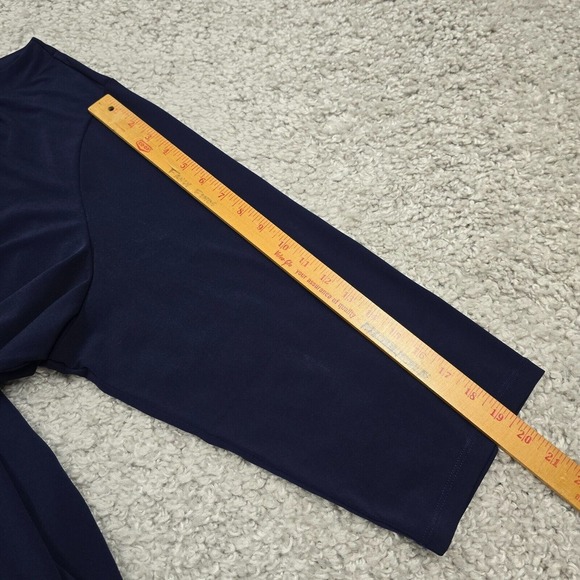 Susan Graver Top Women 4X Tunic Blue Liquid‎ Knit 3/4 Sleeve Mature Career - Picture 10 of 11